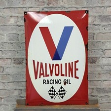 Insegna smaltata VALVOLINE 23,6x15,7" (60x40 cm) insegna pubblicitaria grande...
