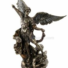 STATUA/SCULTURA IN RESINA BRONZATA ARCANGELO SAN MICHELE H 26 