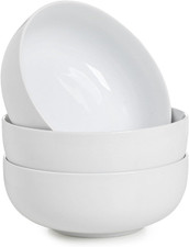 Set Di 3 Insalatiera, Ciotole per Pasta Ceramica 1100 Ml, Ciotola Bianche Grandi