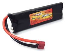 BATTERIA RICARICABILE LIPO 7,4V 2500mAh 2S CELLE BURST 6c Disch. 3c JST