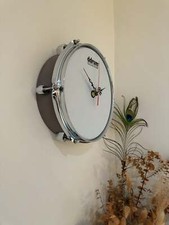 Ddrum Drum Clock / Wall Feature 10" Drum Clock / Espresso Grey / Upcycle