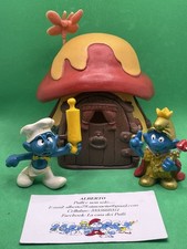 PUFFI SMURFS SMURF CASA DEI PUFFI COMPLETA CON FARFALLINA CON DUE PUFFI