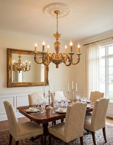 Lampadario legno foglia oro - legno,