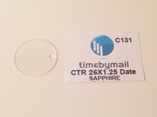 Per CARTIER DATE 26mm X 1,25mm NUOVO Zaffiro Orologio Vetro Cristallo Ricambio C131 