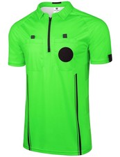 Pro Soccer Referee Jersey Short Sleeve Ref Shirts Green Large