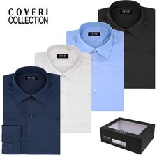 Camicia uomo regular 100% cotone tinta unita collo italiano COVERI COLLECTION