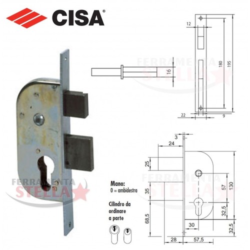 Serratura infilare cisa 42421 - infilare,