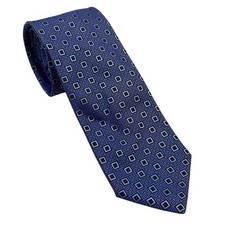 Tino Cosma Italy Cravatta Uomo Blu Geometrica Seta Business Designer Formale