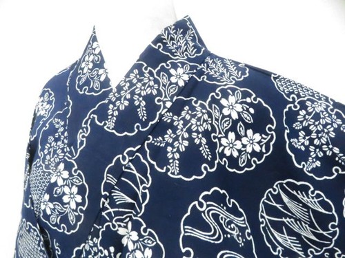 Kimono giapponese yukata - kimono, navy