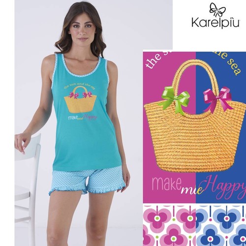 Pigiama donna corto cotone