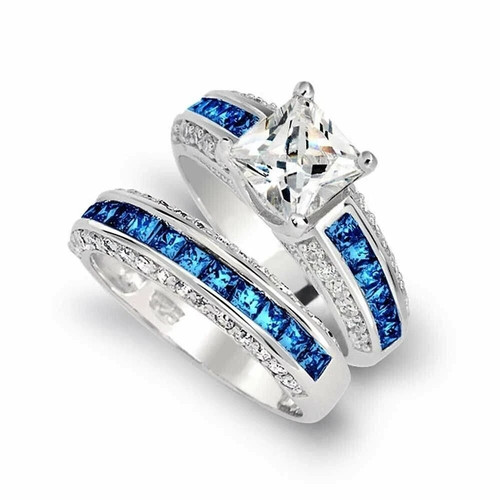 Anello sposa con zaffiro - con,
