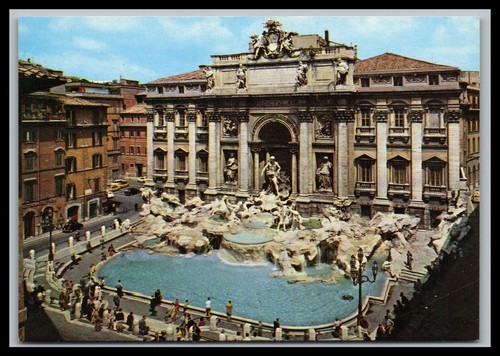 Cartolina roma fontana - roma, /