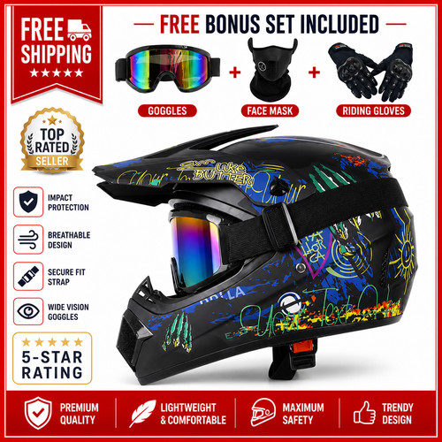 Casco moto integrale motocross