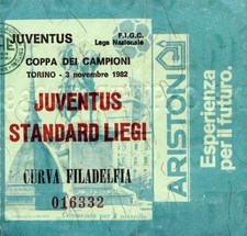 biglietto Ticket Stadio Coppa Campioni Torino 03/11/1982 Juventus Standard Liegi
