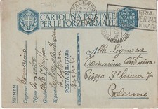 POSTA MILITARE "XI°UFFICIO POSTALE CONCENTRAMENTO" - TRIPOLI (LIBIA) x PALERMO