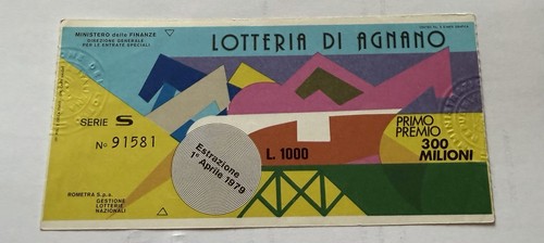 Biglietto lotteria agnano - , di