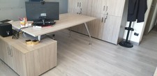 mobili per ufficio come nuovi colore Olmo, Scrivania 180cm con servente+libreria