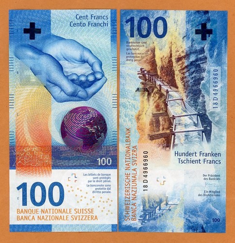 Svizzera 100 franchi 2018 - svizzera,, franchi,
