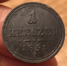 Moneta 1 Kreuzer 1851, Austria