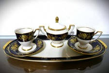 Tête-à-tête Waldershof Bavaria Echt Cobalt 22K Gold  Porcellana Bavarese 5 pezzi