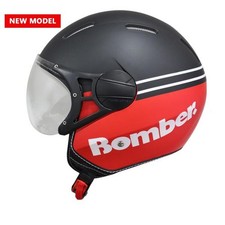 CASCO JET NERO ROSSO TAGLIA M