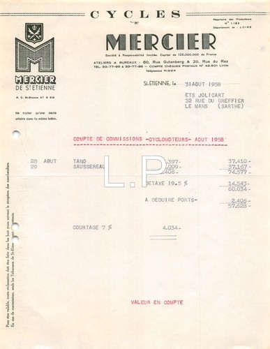1956 cicli mercier - cicli, a
