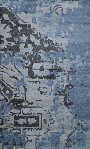 Tappeto vintage blu - in, bambù