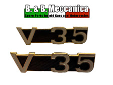 COPPIA LOGHI MARCHI IN ALLUMINIO FIANCHETTI MOTO GUZZI V35 V 35 350cc BB25616