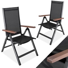 B-WAREN Sedie da Giardino Pieghevole Sedia da Balcone Sedia da Giardino Regolabile, Venature del Legno