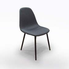 SEDIA MOD. TIKY IN METALLO NERO E TESSUTO ANTRACITE