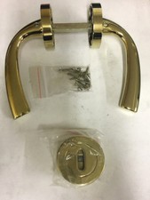 Coppia manigia x porta rosetta foro chiave in ottone pressofuso lucido nuovo 256