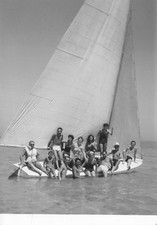 AL16-19A) CARTOLINA FOTO F. D'EMIDIO ASCOLI PICENO BARCA A VELA ANIMATA