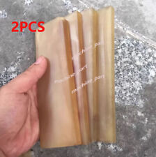 2pz Coltello Foglio Corno di Pecora Giallo Fiore Naturale Piastra Manico Materiale