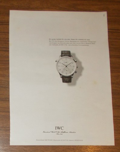 Rara pubblicità vintage iwc - rara,