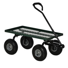 Outsunny Carrello da Giardino in Acciaio con Capacità 150 kg Nero e Verde
