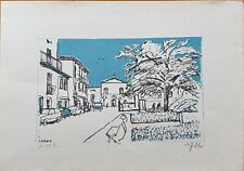 Alfredo Fabbri litografia a colori Seano 50x35 firmata numerata