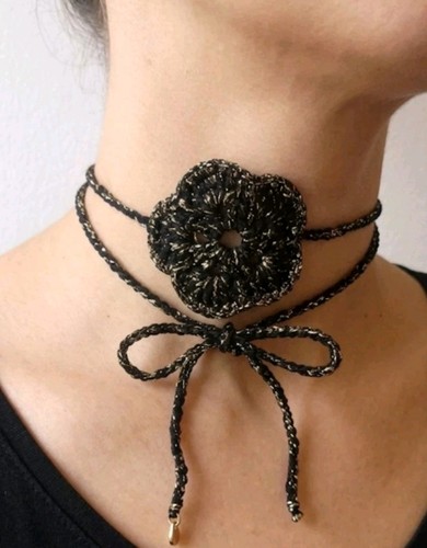 Choker fiore uncinetto - fiore,