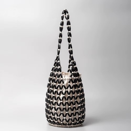 Borsa donna tessuto rete - , perle