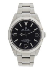 Rolex Explorer I 214270 Orologio Uomo Acciaio Inox Quadrante Nero Arabo 39mm
