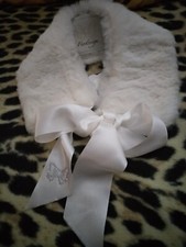 Collo scaldacollo bianco Pelliccia lapin fiocco strass Fix Design 