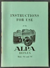 Alpa Reflex, Mode d'emploi