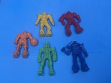 Rigo Plastica Robot Figure Vintage Retrò 3 MiniFig Futuristico Giocattolo Spaziale