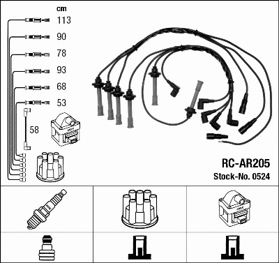 Kit cavo accensione adatto - accensione, a