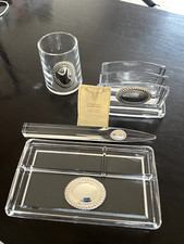 Set da scrivania vintage plexiglas/argento 