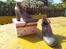 Decolletè MARY JANE FORNARINA 38 scarpe tacco 10 comode pelle grigio lacci sexy