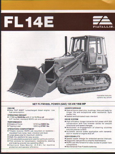 Fiat allis fl14e foglietto - "fl14e",