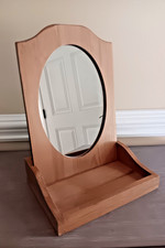 Specchio da tavolo vintage Ikea Diktad 1999y con ripiano in legno 7"x 10"x13,5" ottime condizioni