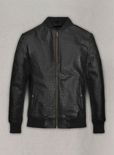 Bomber uomo nero pelle