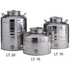 FUSTO BIDONE SANSONE LT 15 AGGRAFFATO IN ACCIAIO PER OLIO CON PREDISPOSIZIONE