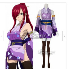 Vestito Kimono Scarlatto Coda di Fata Erza Bambina Halloween Tuta Natale Costo Cosplay